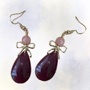 Handmade Bows & Teardrop Earrings. Made With Upcycled Jewelry Bought on Poshmark